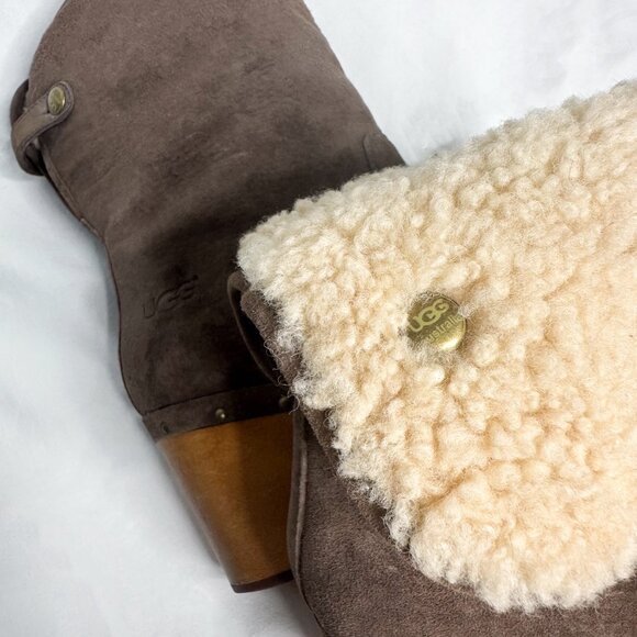 UGG AUS Lynnea Studded Wooden Clog Boots - Picture 6 of 7